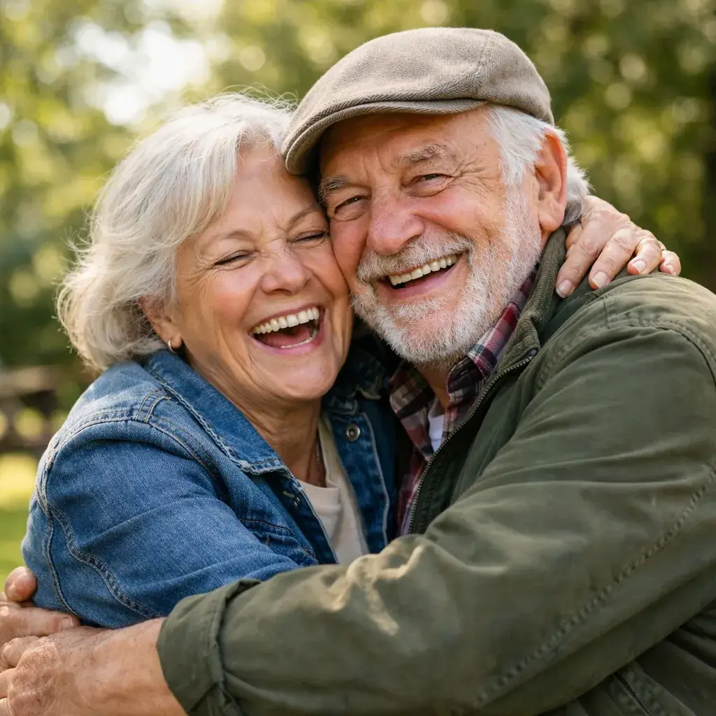 Casal de idosos sorrindo